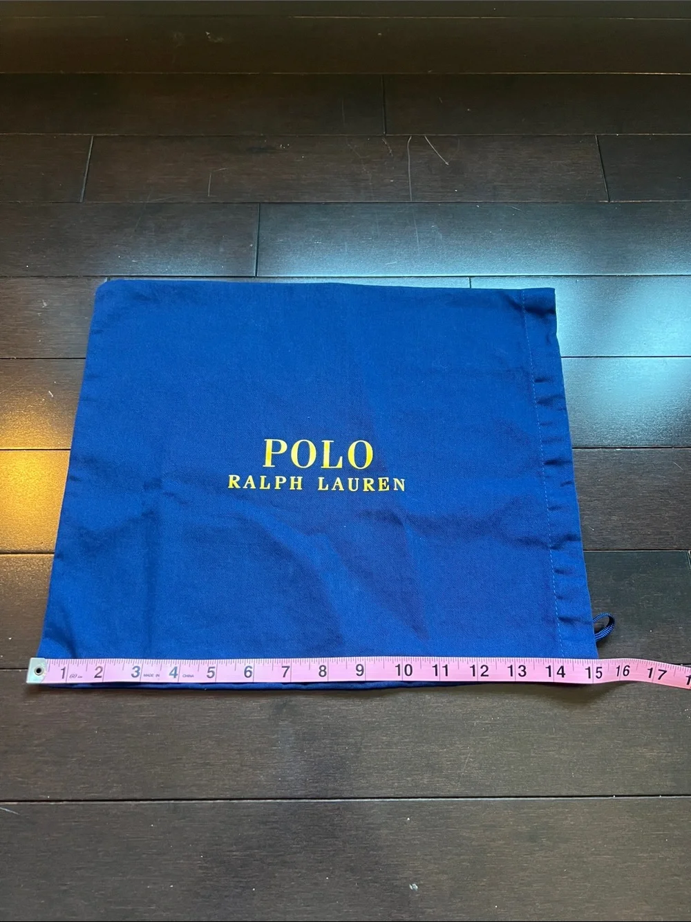 Polo by Ralph Lauren Blue Drawstring Dust Bag with Gold Logo